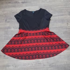 A line Red & Black Dress